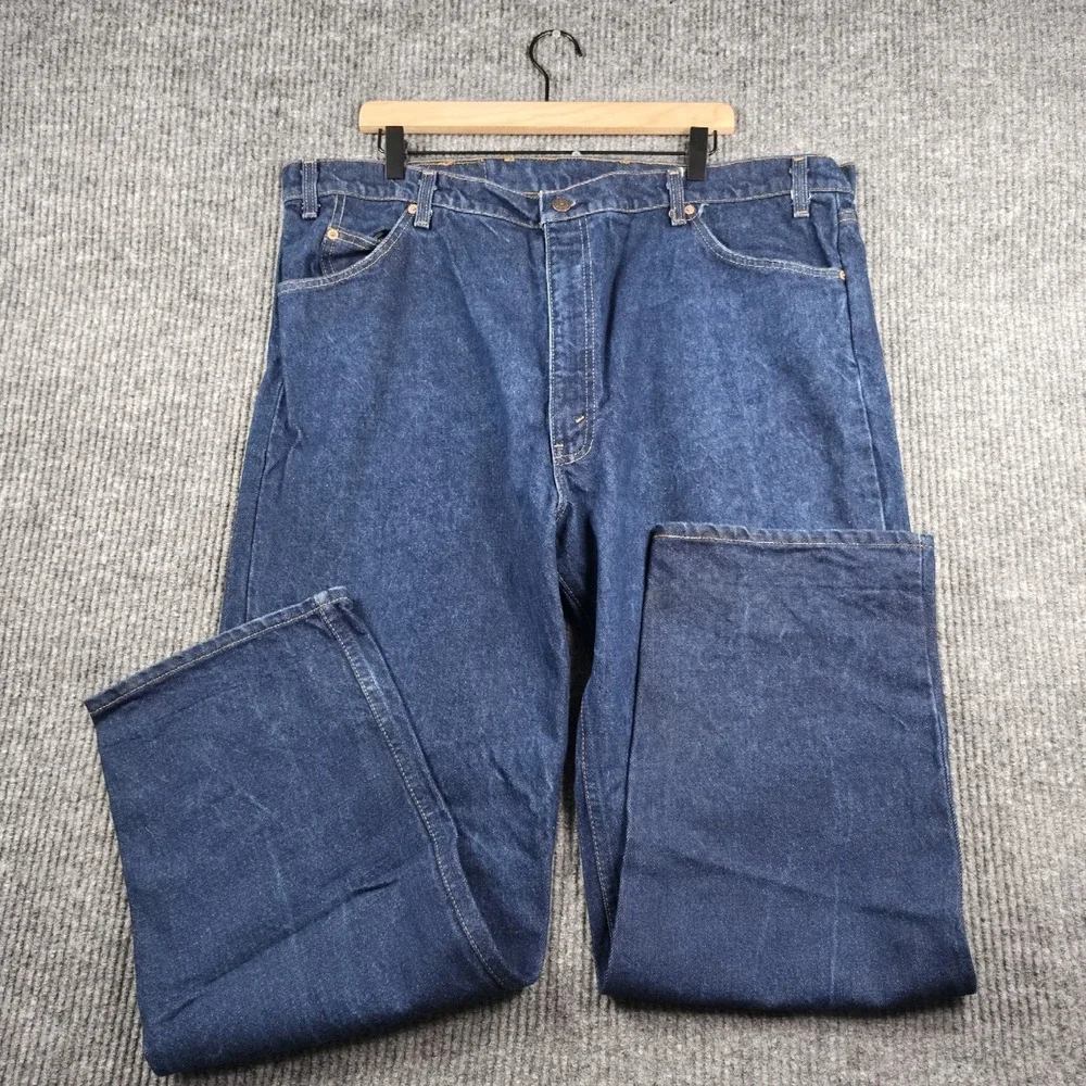 Levi's 505 Orange Tab Jeans Mens 44x30 Dark Wash Straight Leg Vintage 80s USA